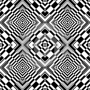 Seamless op art geometric pattern.