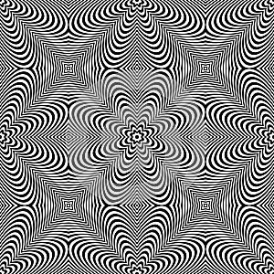 Seamless op art geometric pattern. Lines texture