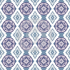 Seamless openwork grey lace pattern on white