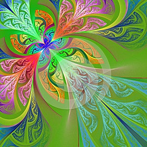 Multicolored flower pattern in stained-glass window style. You can use it for invitations, notebook covers, phone case, postcards