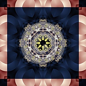 Fabulous fractal background with spiral and petals ornament. You can use it for invitations, notebook covers, phone case, postcard