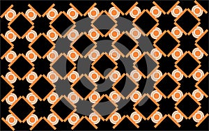 Seamless orange circle and squere combination geometrical shape repetitive ethnic pattern