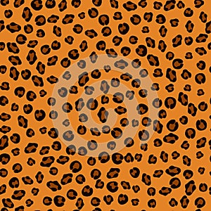 Seamless orange leopard fur pattern.