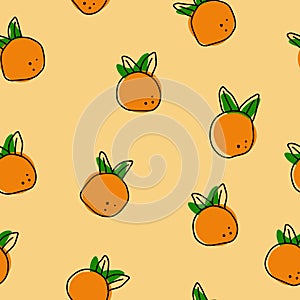 Seamless orange Memphis pattern