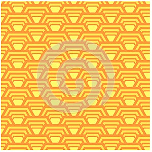 Seamless orange sun pattern heads of egyptian pharaohs or egyptian heads