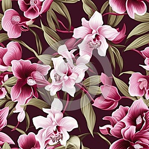 Seamless orchid pattern for book cover design