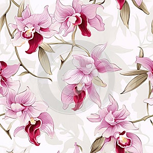 Seamless orchid pattern for packaging