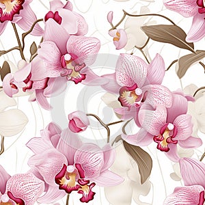 Seamless orchid pattern for packaging