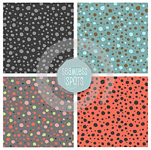 Seamless organic random spots patterns for backgrounds, fabrics, scrapbook paper