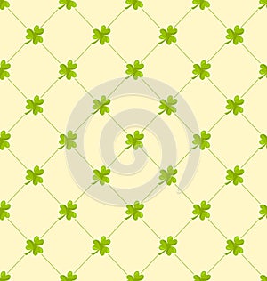 Seamless Ornamental Pattern with Clovers for St. Patricks Day