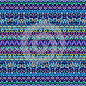 Seamless ornamental striped pattern. Colorful border. Mexican, indian, damask motifs. Fashionable print for fabric