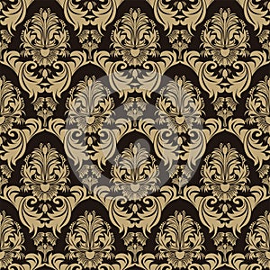 Seamless ornate floral Pattern on the chocolate Background