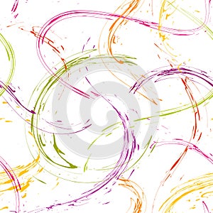 Seamless paint background with drops and splashes, bright watercolor pattern