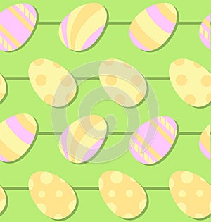 Seamless Painted Easter Egg Vector Patten