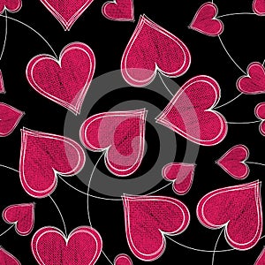 Seamless Paired Heart Background photo