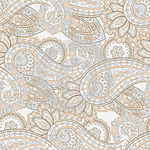 Seamless Paisley pattern. Floral vector illustration.