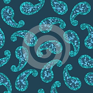 Seamless paisley pattern. Geometrical texture.