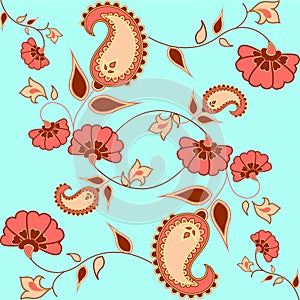 Seamless paisley pattern for textile design