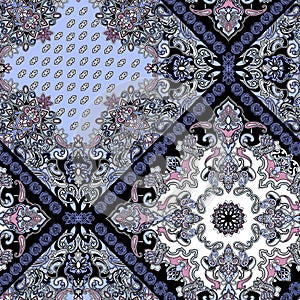 Seamless paisley pattern with trend colors
