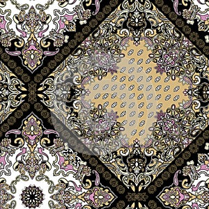 Seamless paisley pattern with trend colors