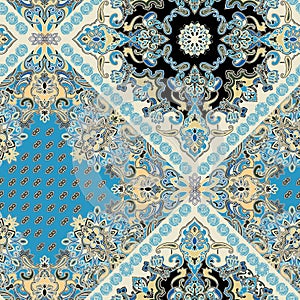 Seamless paisley pattern with trend colors