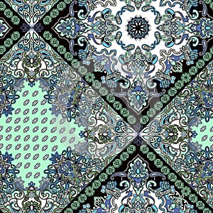 Seamless paisley pattern with trend colors