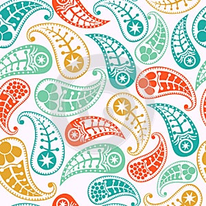 Seamless paisley texture for your design. Endless pattern with p