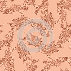 Seamless paleontology pattern with bones