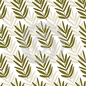 Seamless palm leaf leaves texture pattern. Stylish repeating texture. Trendy. Botanical beach pattern