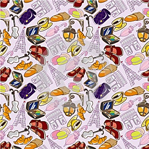 Seamless Paris element pattern
