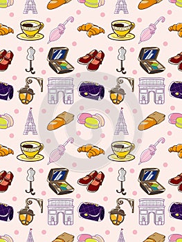 Seamless Paris element pattern