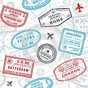 Seamless passport stamps