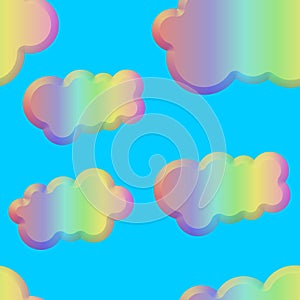 Seamless pastel beveled clouds tile