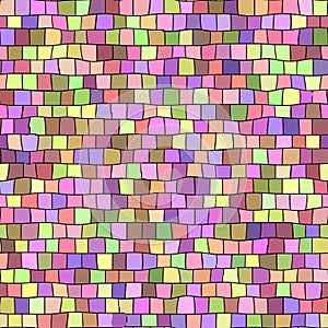 Seamless pastel colored mosaic texture pattern background - square pieces