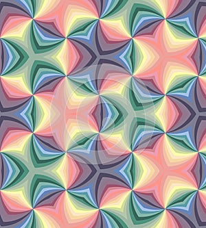 Seamless Pastel Colored Spirals Pattern. Geometric Abstract Background.