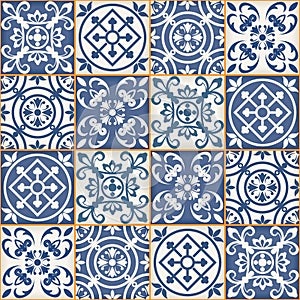 Seamless patchwork pattern , Moroccan tiles
