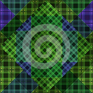 Seamless patchwork plaid tartan checkered pattern