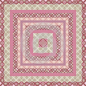 Seamless patchwork square retro colors pattern