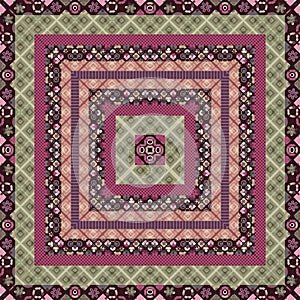 Seamless patchwork square retro colors pattern