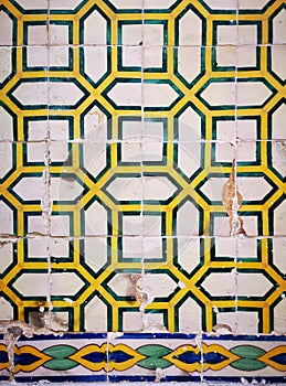 Seamless patchwork tile. Vintage portuguese and spanish ceramic tilework