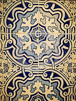 Seamless patchwork tile. Vintage portuguese and spanish ceramic tilework