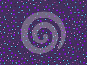 Seamless patern with colorful circles on a purple background. Vector