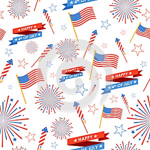 Seamless Pattern for 4th of July