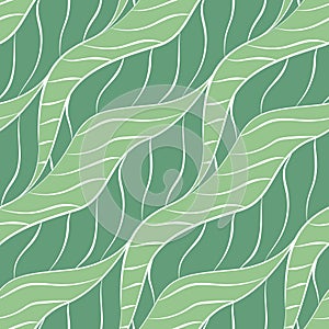 Seamless pattern, abstract background, texture with line leaves. Vector.