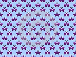 Seamless pattern. Abstract butterfly purple on a blue background. Vector