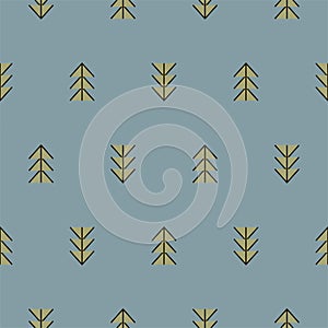 Seamless pattern with abstract Christmas trees