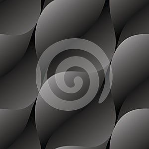 Seamless pattern, abstract classic background in black color. Vector.