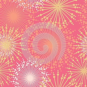 Seamless pattern with abstract dehlia flowers.