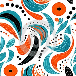 Seamless pattern with abstract doodle elements. Vector illustration