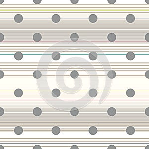 Abstract dotted and linear seamless pattern. Background with lines and circles.